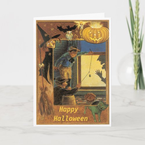 Halloween Pranksters Vintage Card