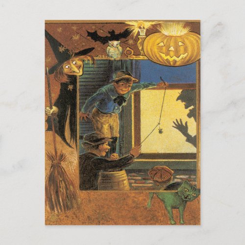 Halloween Pranksters Vintage Postcard