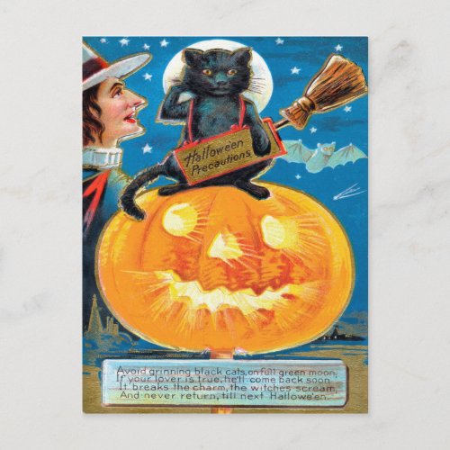 Halloween Precautions Postcard