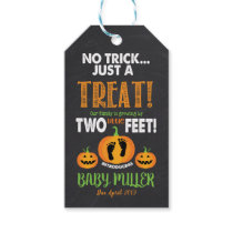 Halloween Pregnancy Announcement Footprints Gift Tags