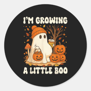 Halloween Pregnancy Announcement I'm Growing A Lit Classic Round Sticker