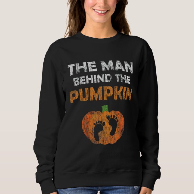 Halloween Pregnancy  For Men Expecting Pumpkin Cos Sweatshirt (Front)