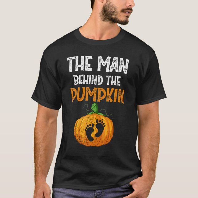 Halloween Pregnancy  For Men Expecting Pumpkin Cos T-Shirt (Front)