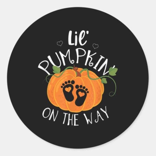 Halloween Pregnancy Mom To Be Little Pumpkin Classic Round Sticker