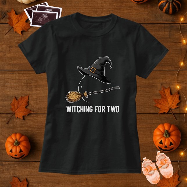 Halloween Pregnancy Pregnant Witching For Two T-Shirt (Creator Uploaded)