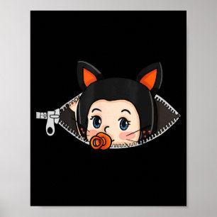 Halloween Pregnancy Shirt - Black Cat Ears Baby Poster