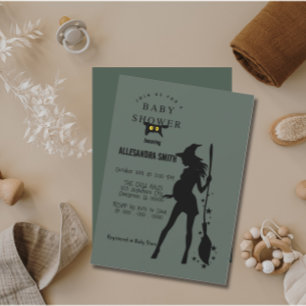 Halloween Pregnant Witch Gender Neutral Invitation
