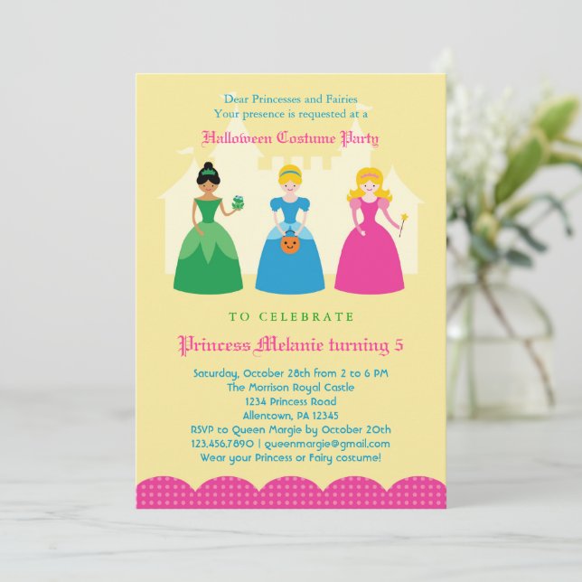 Halloween Princess Costume Party Invitation (Standing Front)