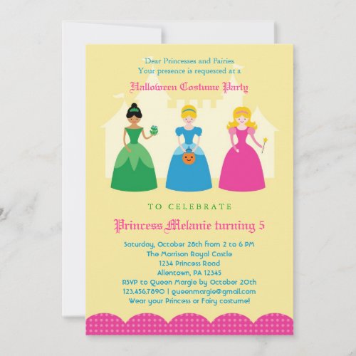 Halloween Princess Costume Party Invitation