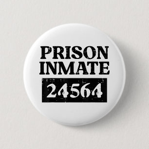 Halloween Prisoner Prison Inmate Funny Costume Men Button