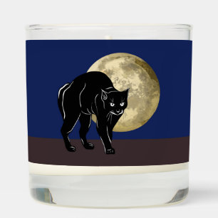 Halloween Prowling Black Cat On A Full Moon Night Scented Candle