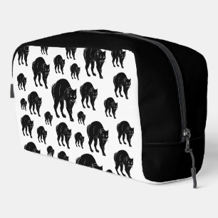 Halloween Prowling Black Cat Silhouette Drawing Dopp Kit