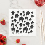 Halloween Prowling Black Cat Silhouette Drawing Napkins<br><div class="desc">Paper Napkins Set printed with a Halloween Prowling Black Cat Silhouette Drawing hand drawn graphic artwork drawing design illustration by TheFabricSeal print on demand shop at Zazzle.com #ZazzleMade ©️Original. https://www.zazzle.com/store/thefabricseal This Halloween classic looking vintage yet modern contemporary simple minimalist style art piece features a spooky black cat with white highlight...</div>
