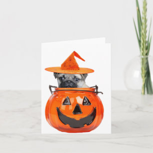 Halloween pug dog card