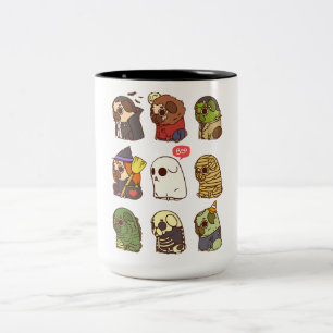 Halloween Pug Horror Costumes Gift Ideas Two-Tone Coffee Mug