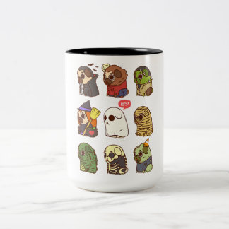 Halloween Pug Horror Costumes Gift Ideas Two-Tone Coffee Mug