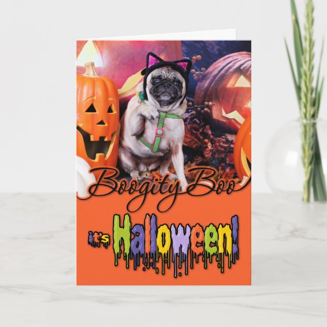 Halloween - Pug - Lily Lou Card (Front)