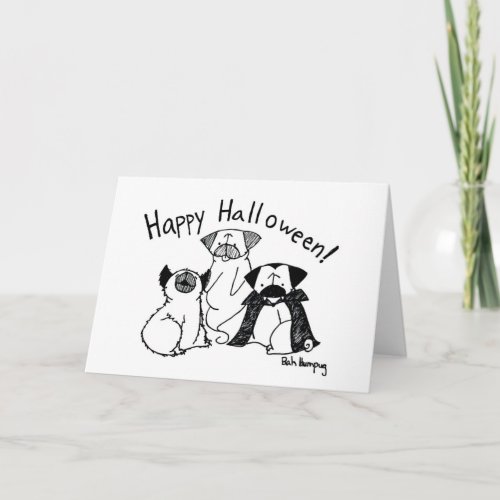 Halloween Pug Monsters Card