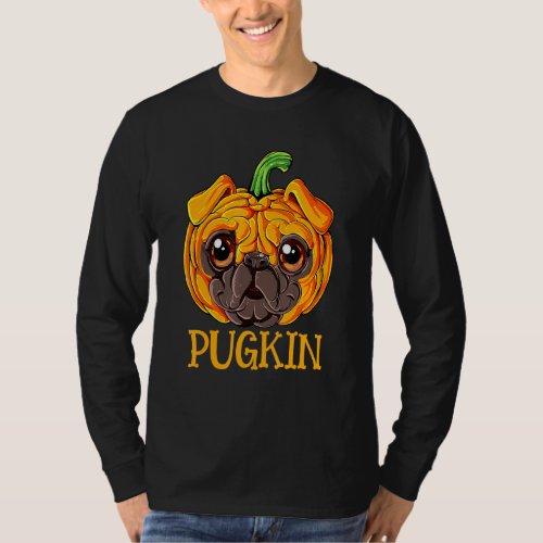 Halloween Pug Pumkin Pugkin Cute Costumes Dog Love T_Shirt