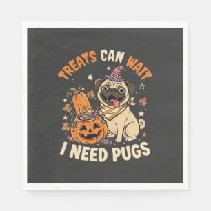 Halloween Pug Pumpkin Treats Napkins