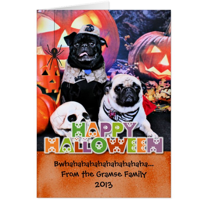 Halloween   Pug   Ruffy and Lola Card