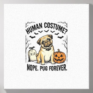 Halloween Pug Shirt Vintage Funny Dog Costume Art_ Canvas Photo Tile