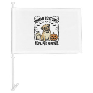 Halloween Pug Shirt Vintage Funny Dog Costume Art_ Car Flag