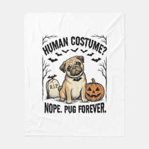 Halloween Pug Shirt Vintage Funny Dog Costume Art_ Fleece Blanket