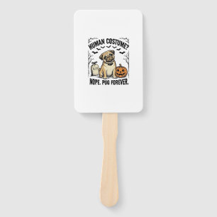 Halloween Pug Shirt Vintage Funny Dog Costume Art_ Hand Fan