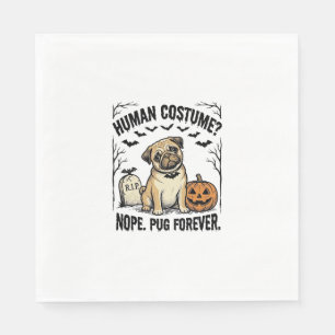 Halloween Pug Shirt Vintage Funny Dog Costume Art_ Napkins