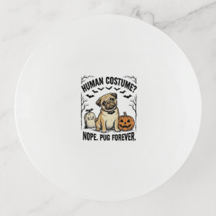 Halloween Pug Shirt Vintage Funny Dog Costume Art_ Trinket Tray