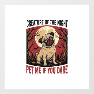 Halloween Pug Shirt with Spooky Graveyard Vintage Floor Decals