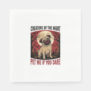 Halloween Pug Shirt with Spooky Graveyard Vintage Napkins