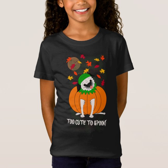 Halloween Pug: Too Cute to Spook Kids' T-Shirt (Front)