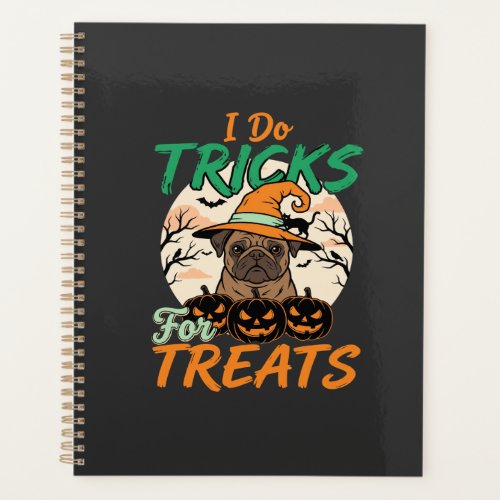 Halloween Pug Tricks for Treats Witch Planner