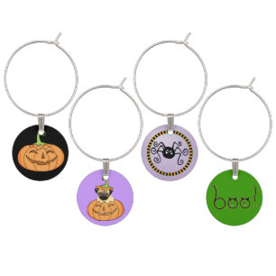 Halloween Pug Wine Charm