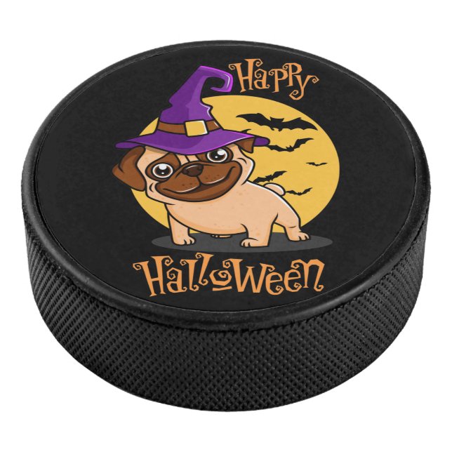 Halloween Puggy Hockey Puck (3/4)