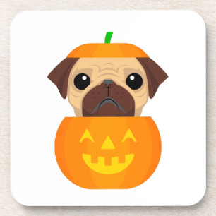 Halloween Pugkin  Beverage Coaster