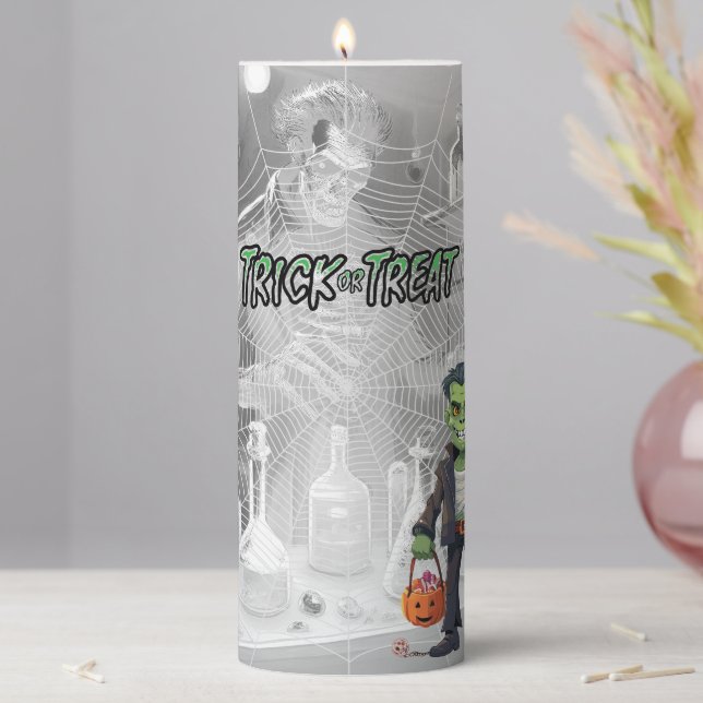 Halloween Pumpin Patch Pillar Candle (In Situ)