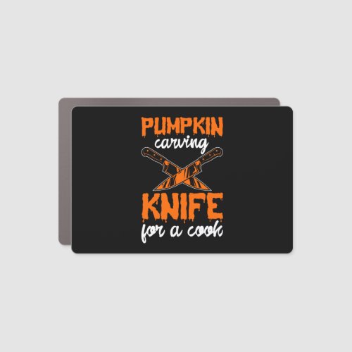 Halloween pumpink carving knife for men fun quote car magnet