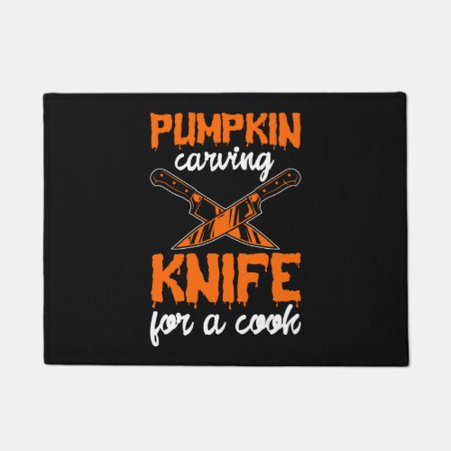 Halloween pumpink carving knife for men fun quote doormat
