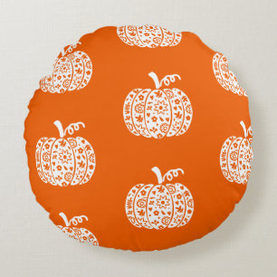 Halloween Pumpk, Funny Halloween, Halloween Party Round Pillow