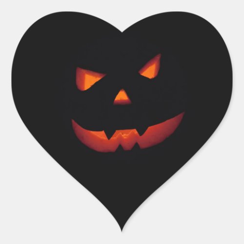 Halloween Pumpkin 001 Heart Sticker