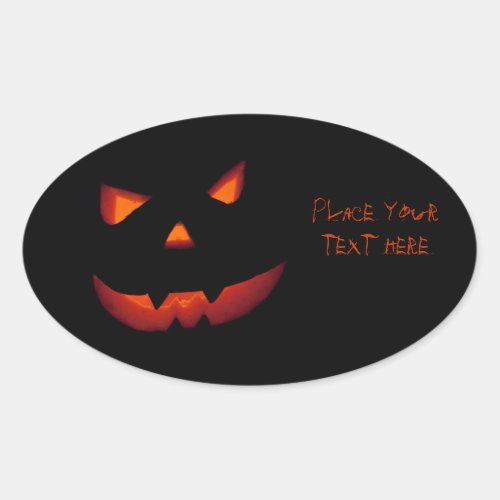 Halloween Pumpkin 001 Oval Sticker