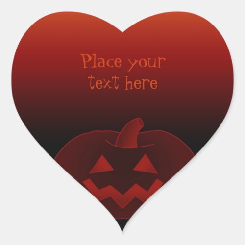 Halloween Pumpkin 002 Heart Sticker