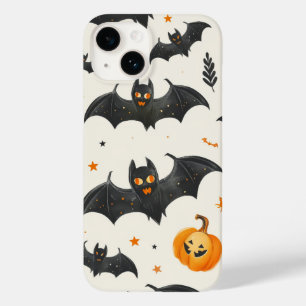 Halloween Pumpkin and Bats Pattern Vintage Fall Case-Mate iPhone 14 Case