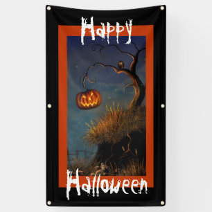 Halloween Pumpkin and Owl Banner