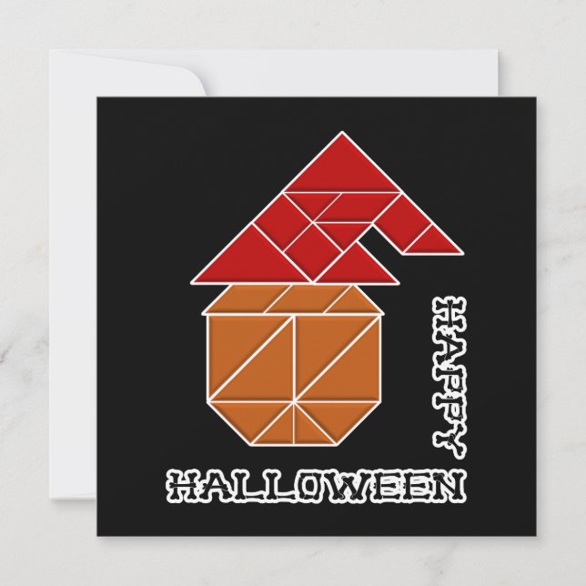Halloween Pumpkin and Witch's Hat Card (Front)