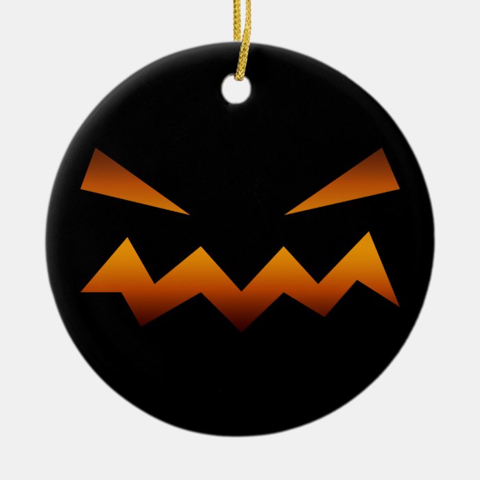 Halloween pumpkin angry face christmas ornament