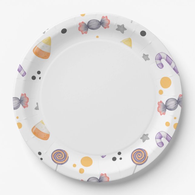 Halloween Pumpkin Animals Little Boo Baby Shower Paper Plates (Front)